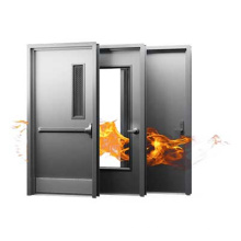 Puerta de entrada de seguridad de diseño industrial de metal externo con calificación de fuego de acero
